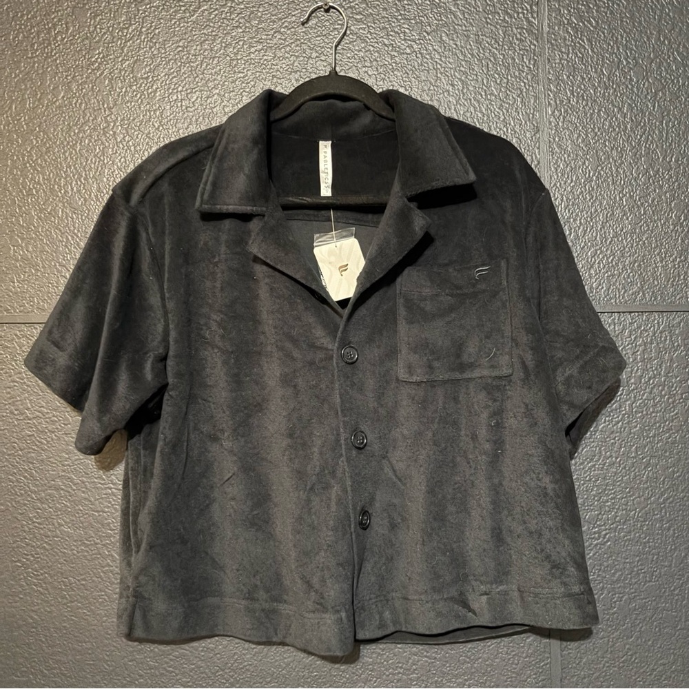 Fabletics Island Terry Box Button Up Shirt